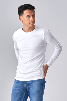 Langermet Muscle T-shirt - Hvit