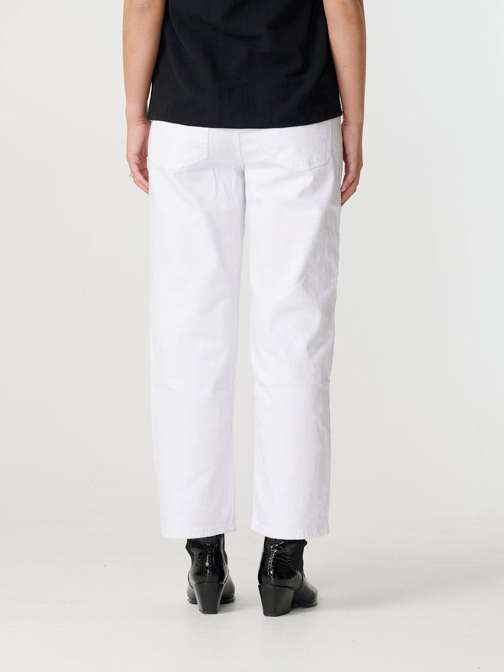 Brede high waist jeans - Hvit