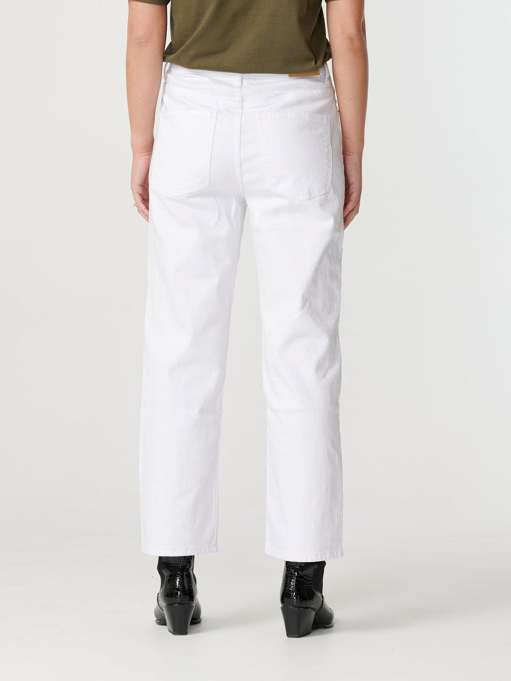 Brede high waist jeans - Hvit