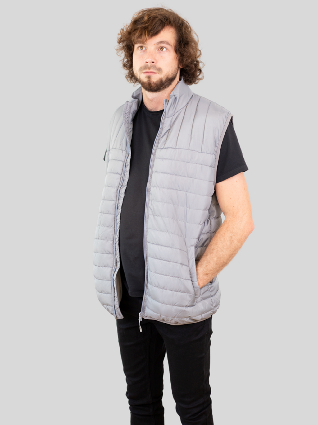 Paul Quilted Vest - Grå