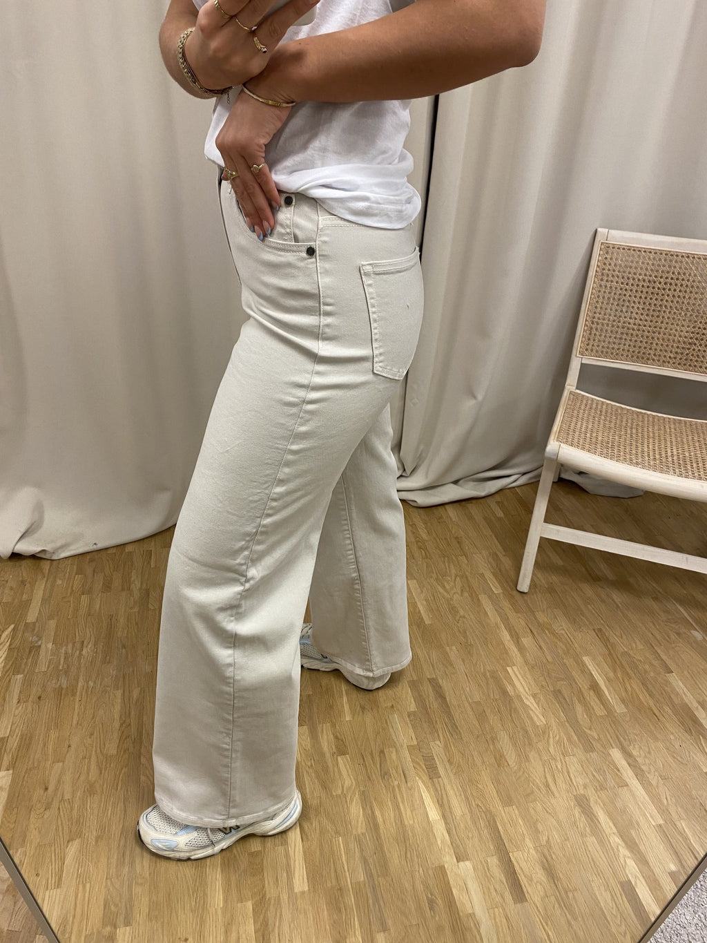 Owi Brede Jeans - Hvit