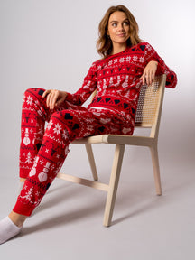 Snowflake Women Pyjamas - Rød