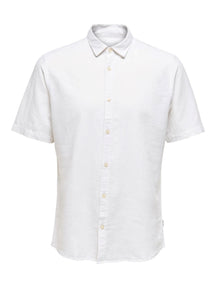 Kortermet Lin skjorte - Hvit