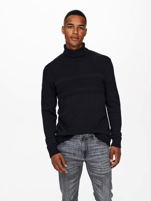 Bace Roll Neck - Dark Navy - Only & Sons