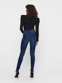 Performance Jeans - Blå denim (high waist)