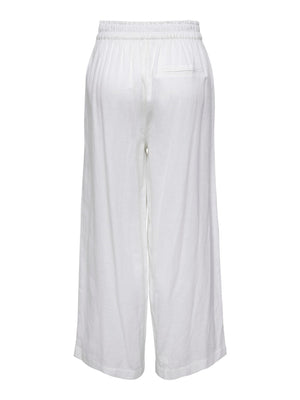 Tokyo Linen Pants - Bright White - ONLY