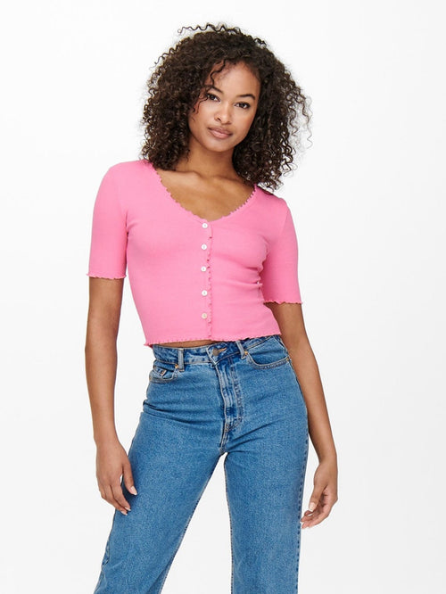 Laila Button Top - Sachet Pink - ONLY