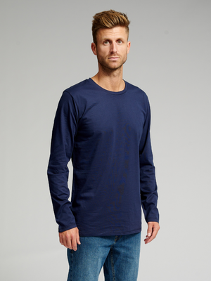 Basic Langermet T-shirt - Navy - TeeShoppen
