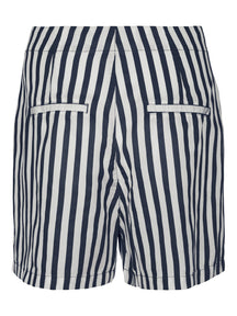 Mia Loose Summer Shorts - Navy Stripete