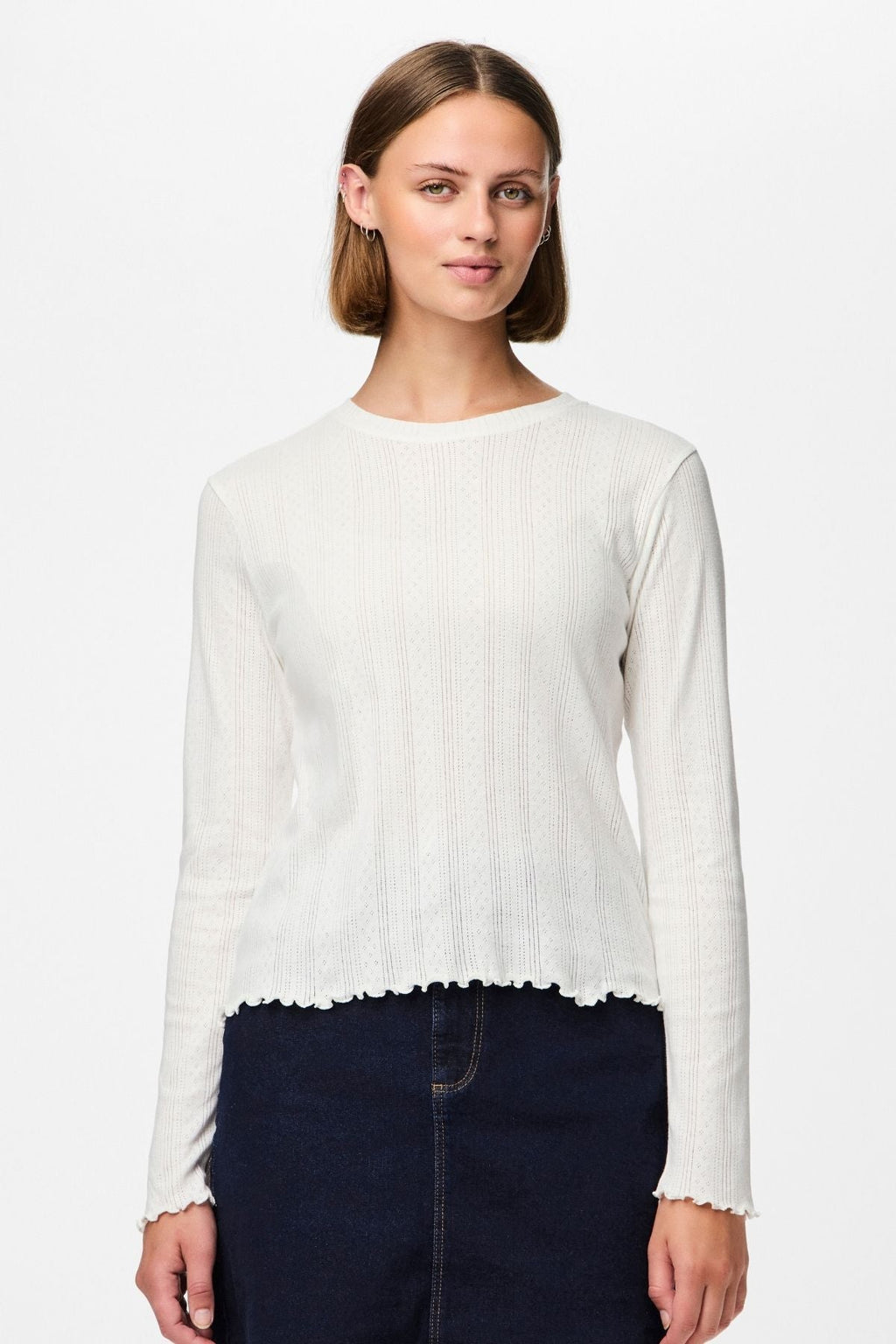 Marie O-hals Poin Topp - Cloud Dancer