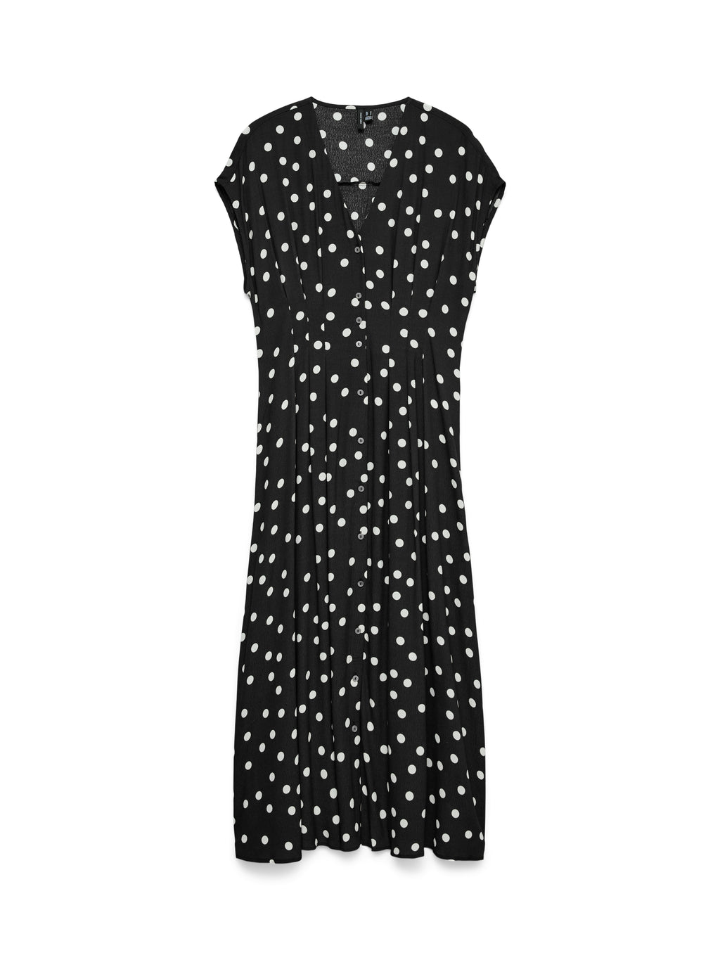 Elisa Pleat Skjortekjole - Black - Snow White Dot
