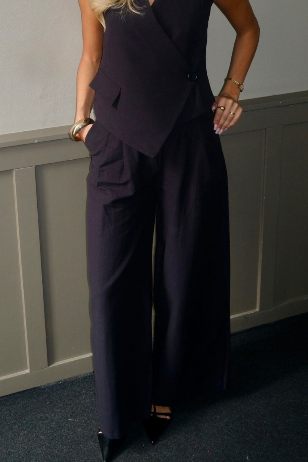 Melissa Wide Pants - Svart