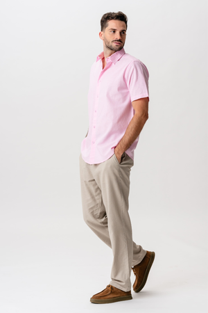 Kortermet Linskjorte - Rosa