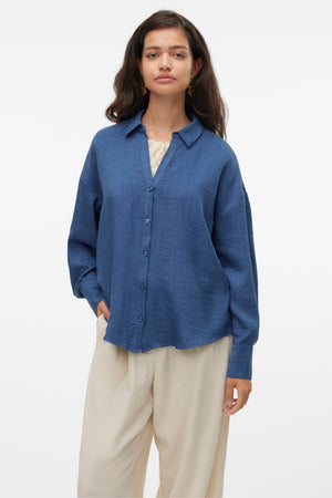 Melaney Queeny Shirt - Dark Denim Melange