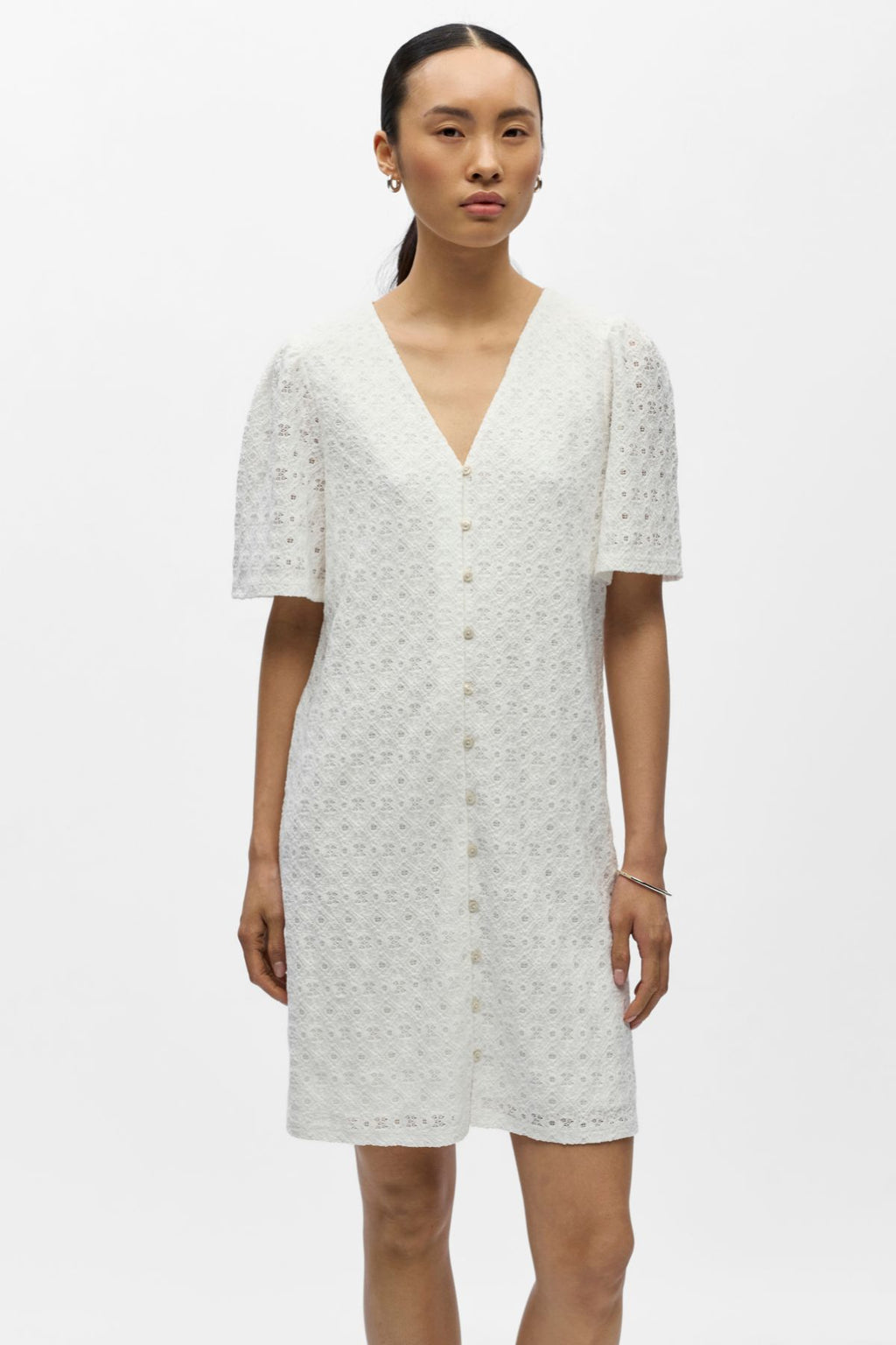 Laila V-Neck Kjole - Cloud Dancer