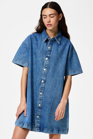 Sky A-Shape Denimkjole - Medium Blue Denim