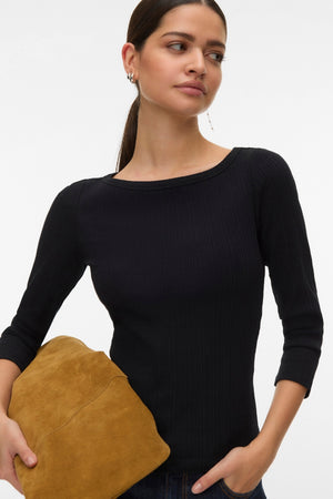 Verde Boatneck Top - Sort