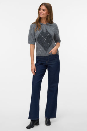 Bliss 2/4 Polohals Genser - Medium Grey Melange