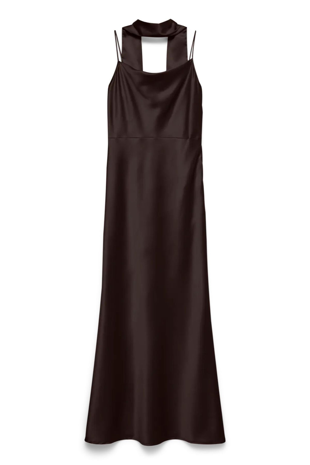 Cenia Singlet Scarf Ankle Kjole - Chocolate Torte
