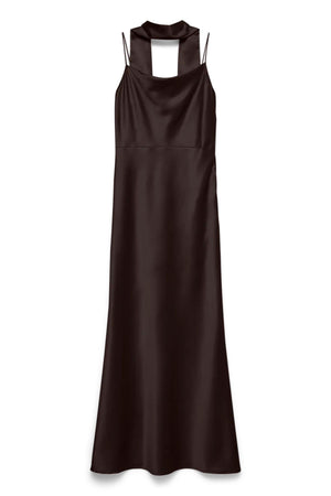 Cenia Singlet Scarf Ankle Kjole - Chocolate Torte