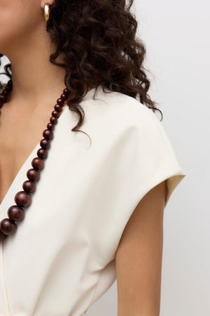Vannah V-hals Midi Vest - Birch