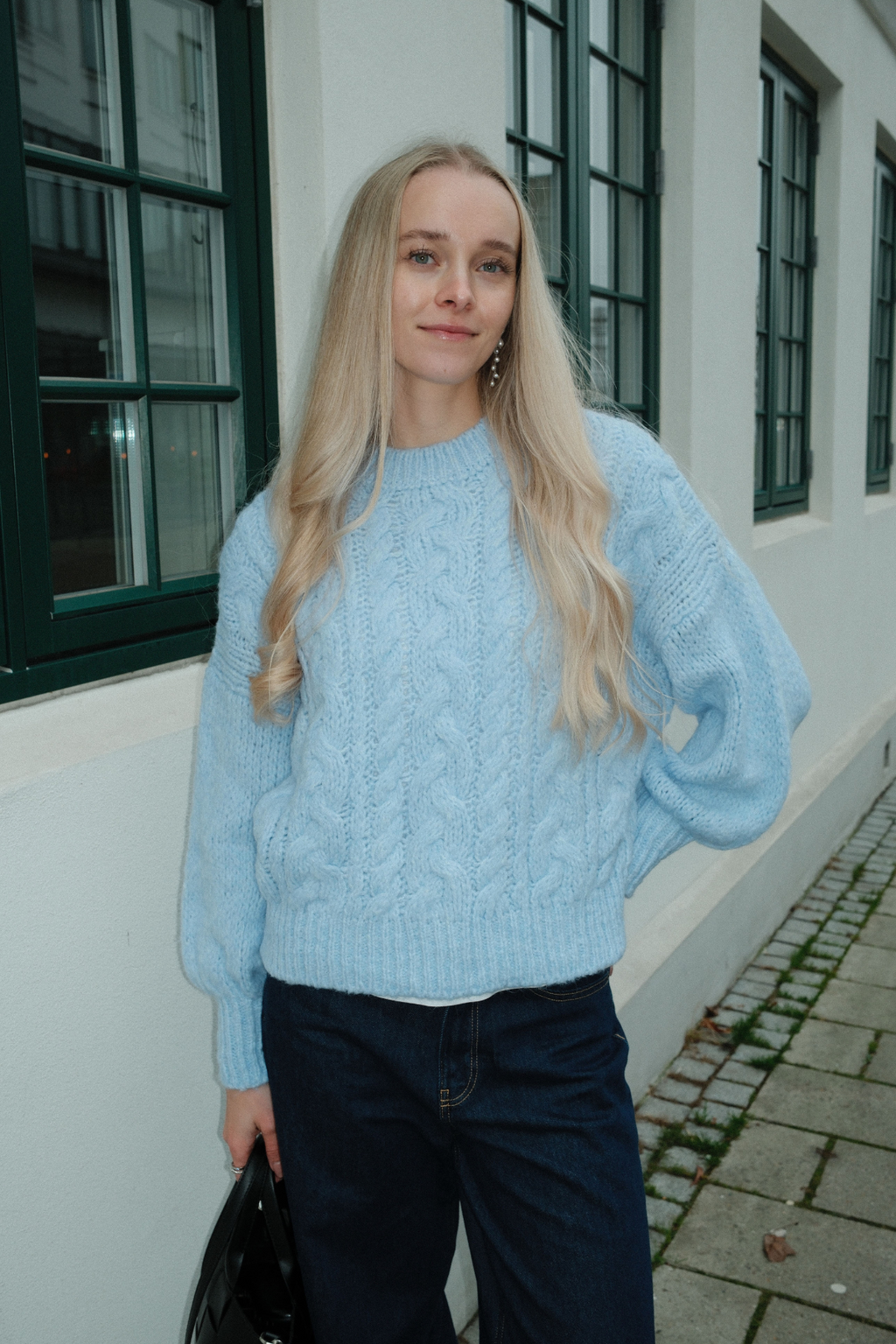 Emma Cable Knit - Himmelblå
