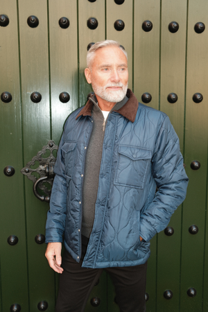 Vattert Jakke - Marineblå