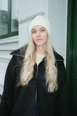 Ribbed Beanie - Lys beige