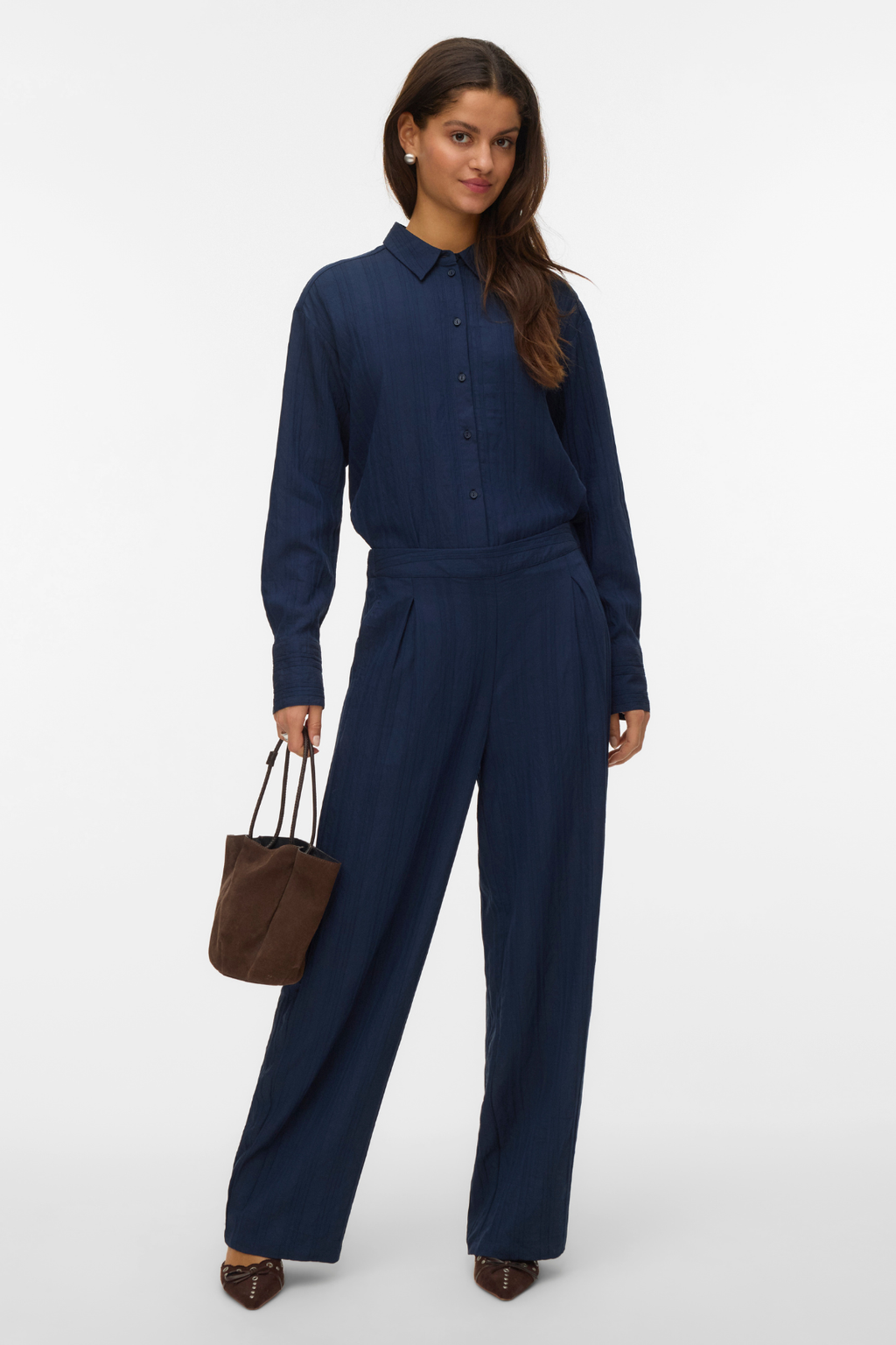 Irine Bukse med Rette Ben - Navy Blazer