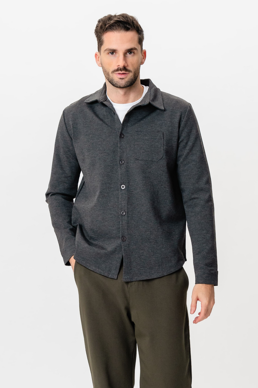 Performance Overshirt - Melert grå