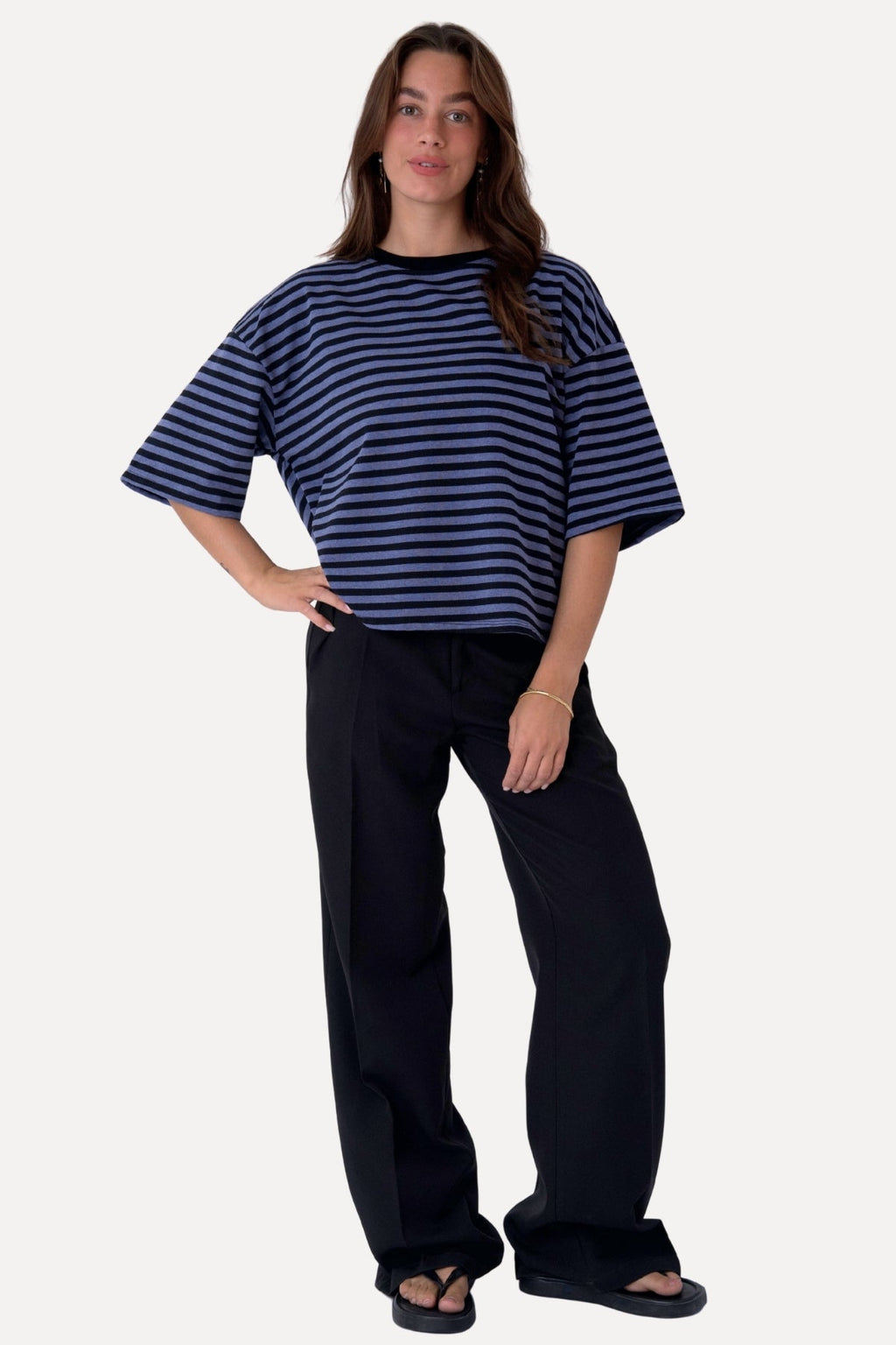 Zoe T-shirt - Svart/Denim Blue
