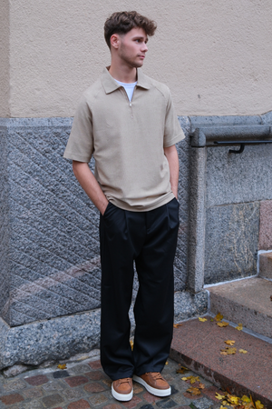 Enzo Kortermet Half Zip - Khaki