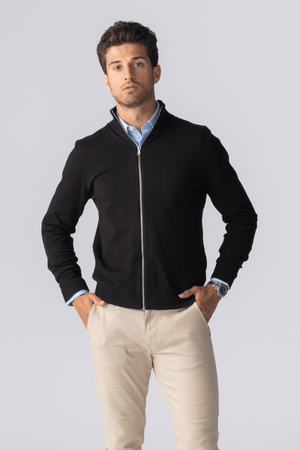 Pullover Zip Cardigan - Svart