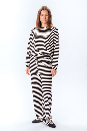 Stripede Bukser - Svart