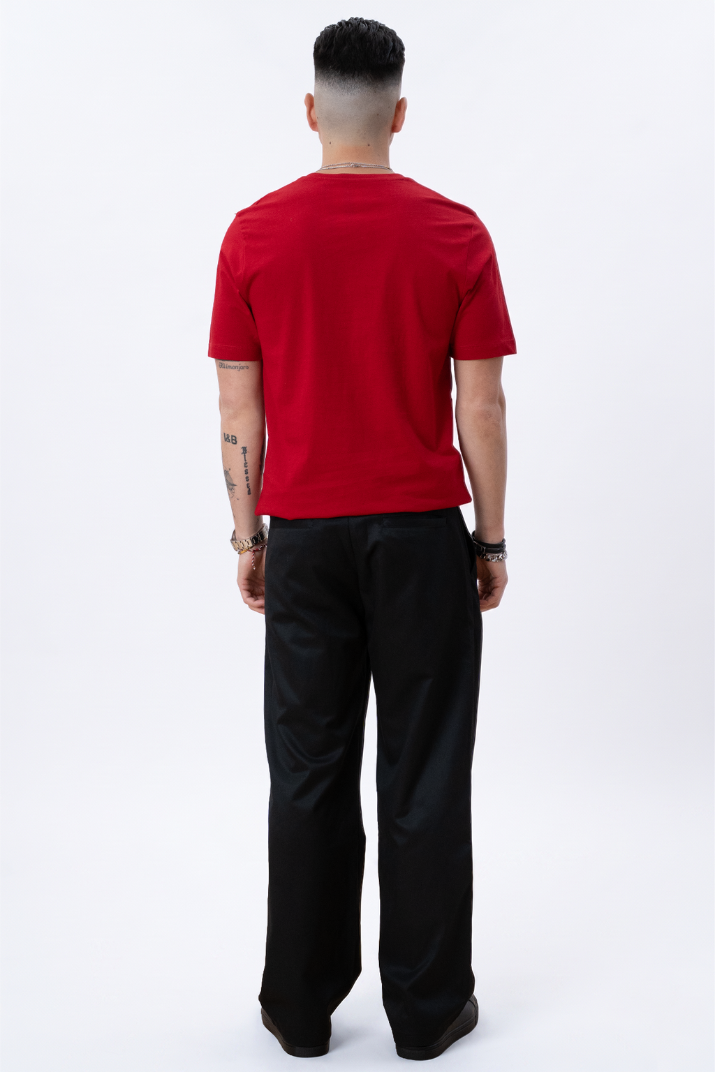 Basic V-neck t-shirt - Rød