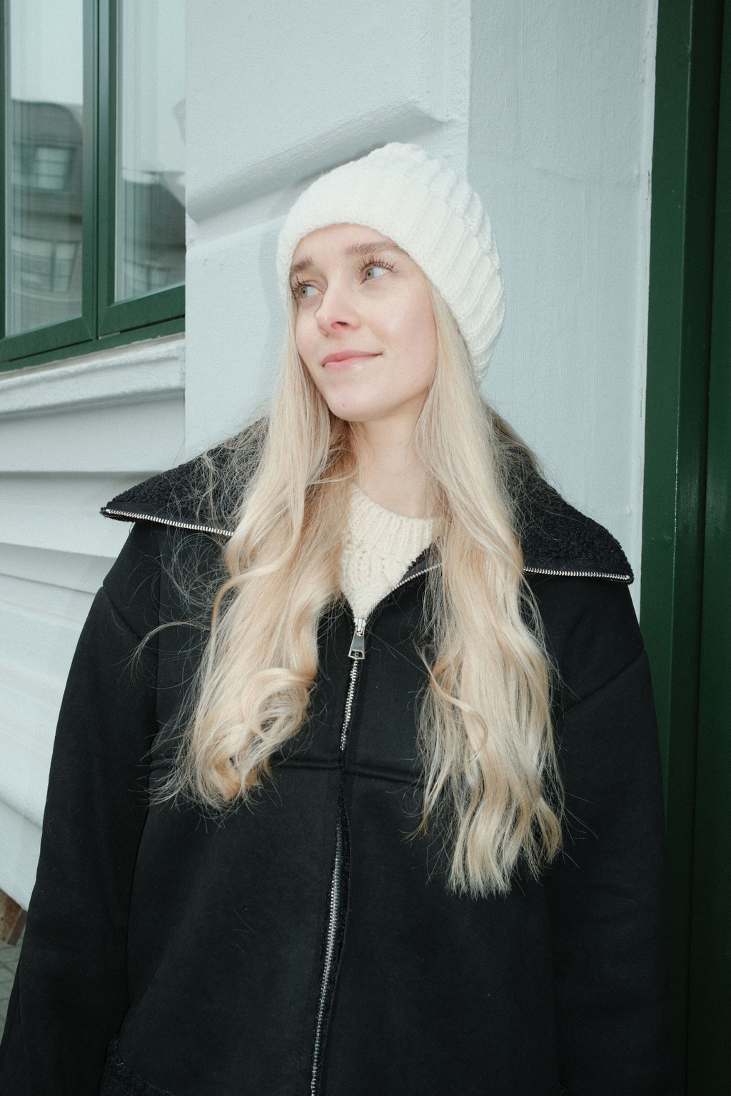 Ribbed Beanie - Lys beige