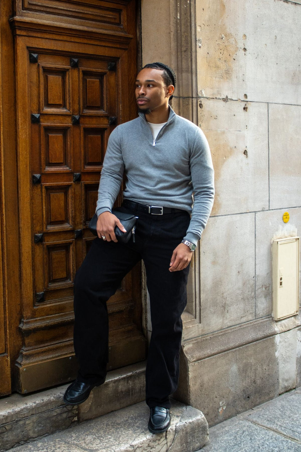 Straight Cotton Chino - Svart