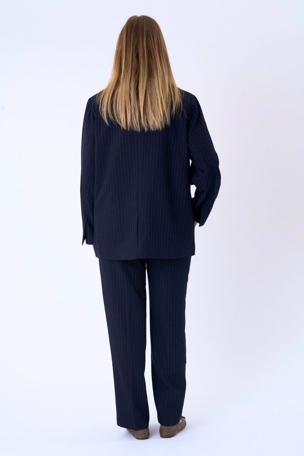 Oversized Blazer - Navy Pinstripe