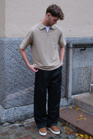 Enzo Kortermet Half Zip - Khaki