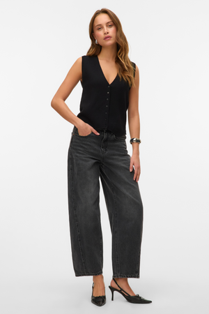 Gold V-Neck Vest - Svart