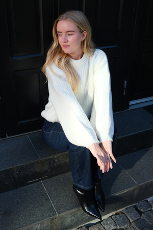 Gabriela Strikkegenser - Hvit