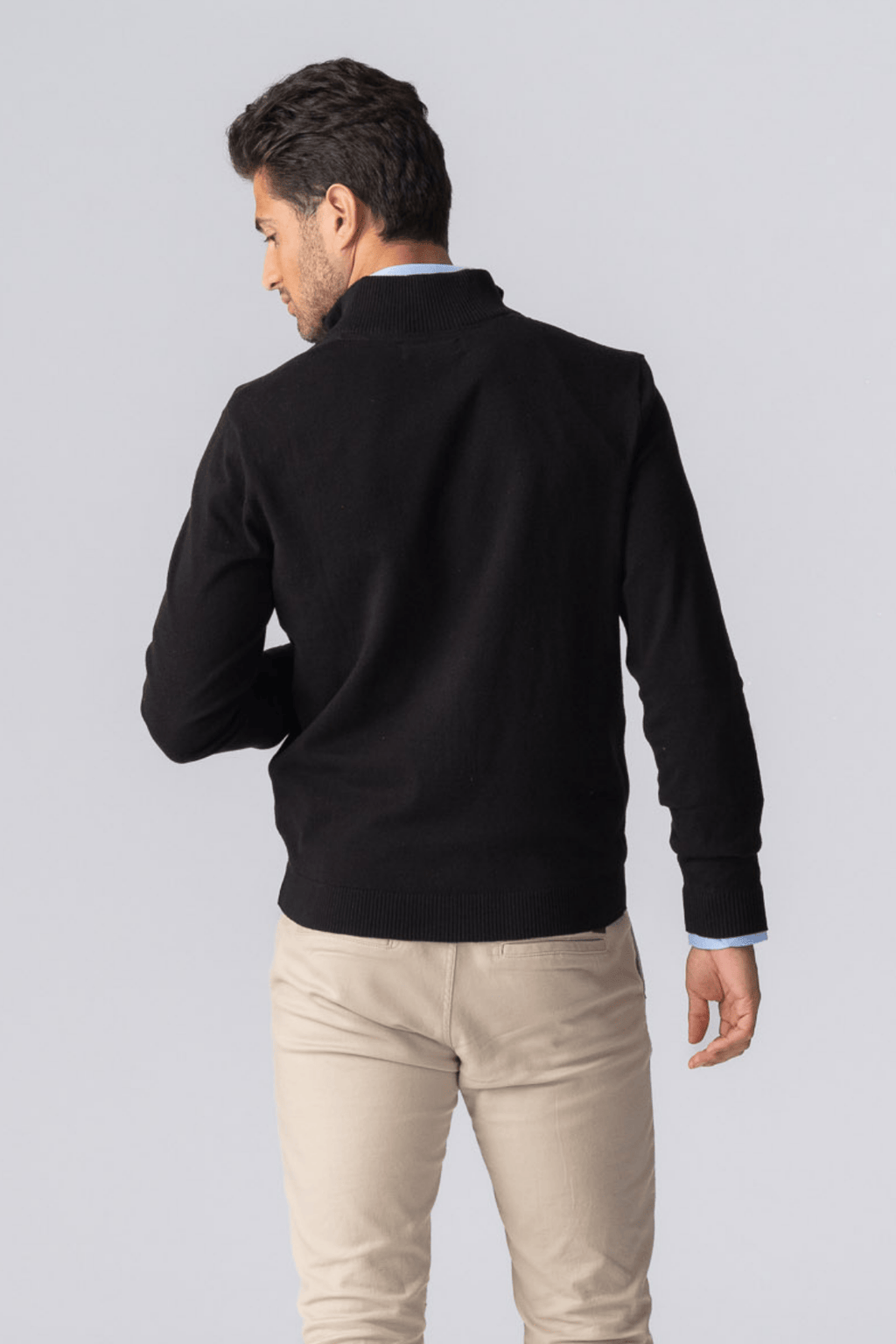 Pullover Zip Cardigan - Svart