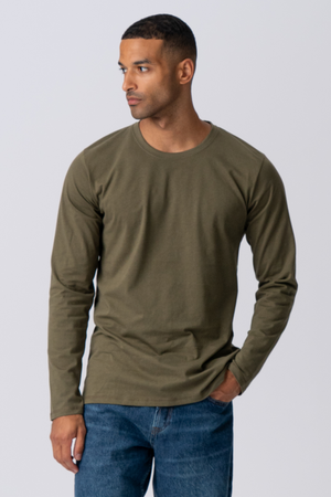 Basic Langermet T-shirt - Armygrønn
