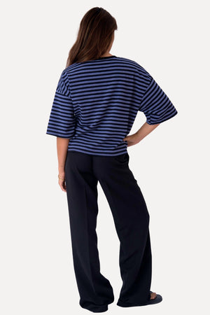 Zoe T-shirt - Svart/Denim Blue