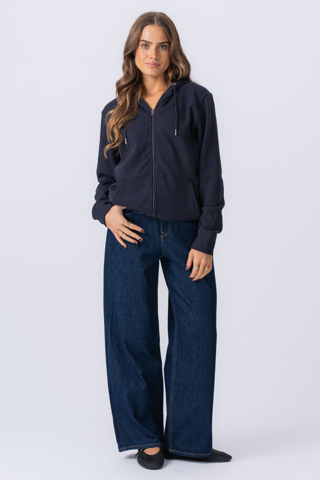 Hettegenser med Glidelås - Navy