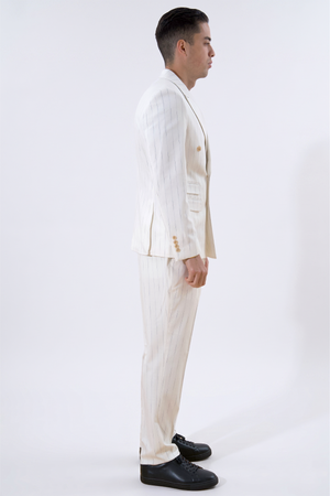 Classic Pants - Hvit Nålestripe