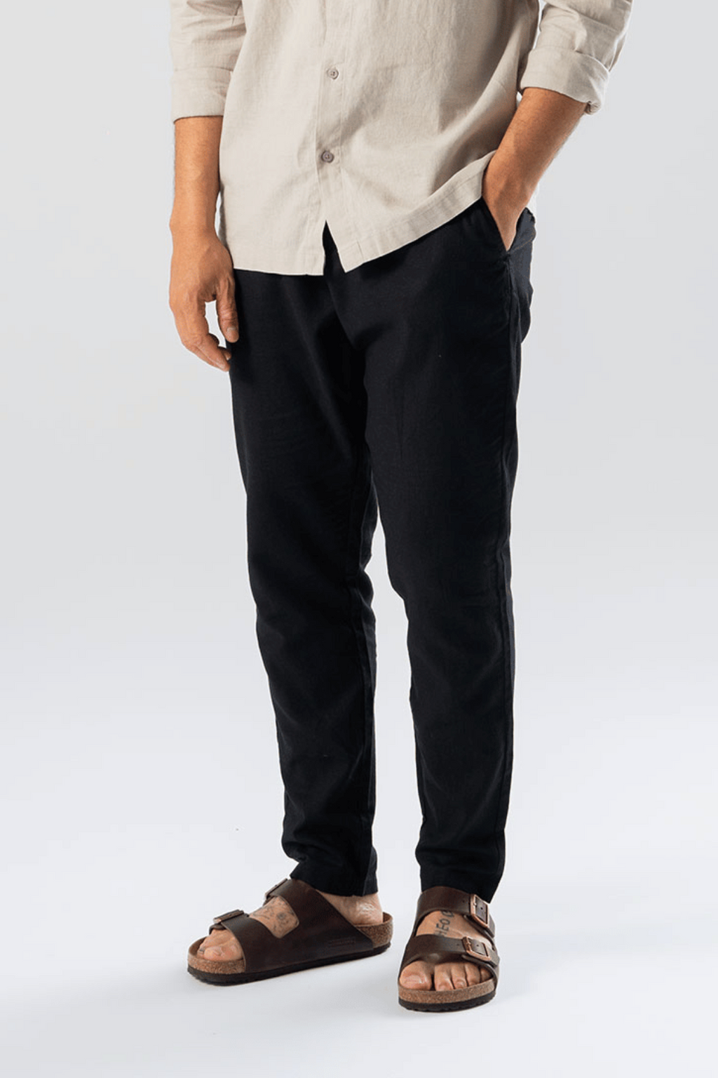 Linen Pants - Svart