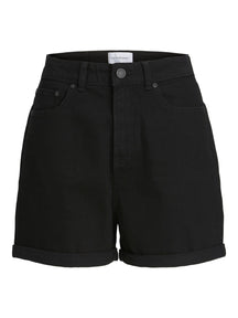 Denim Shorts - Black Denim