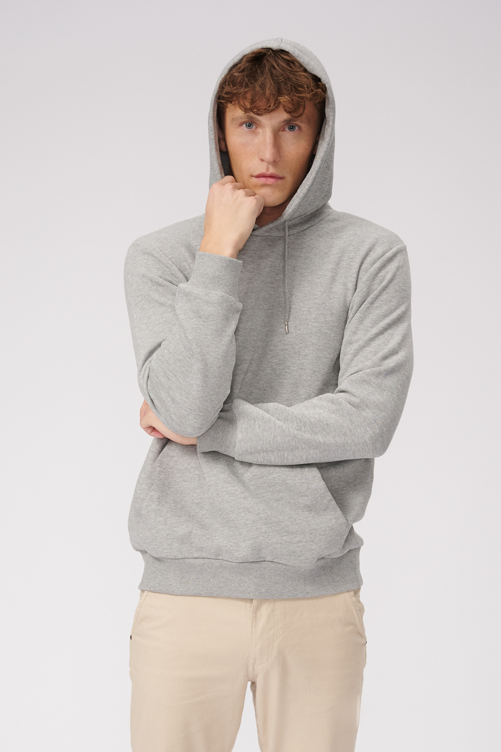 Basic Hoodie Sweat - Lys Grå Melange