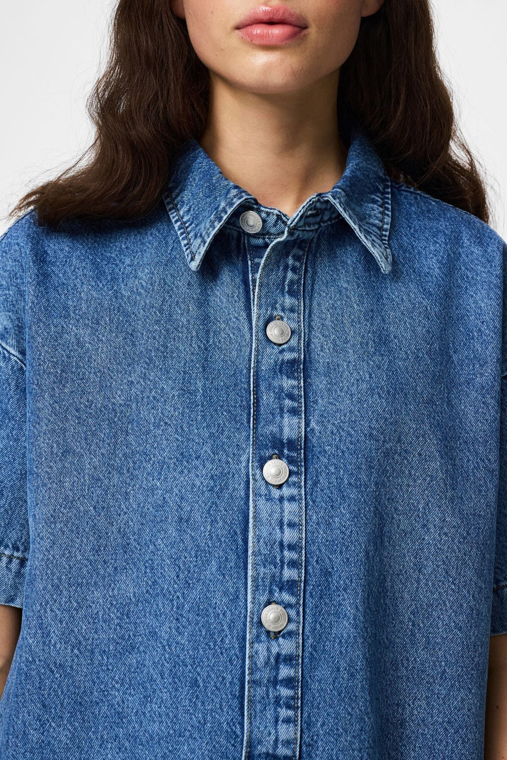 Sky A-Shape Denimkjole - Medium Blue Denim